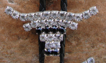 RHINESTONE STEER HEAD BOLO TIE