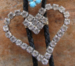 RHINESTONE HEART BOLO TIE