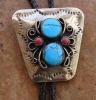 TURQUOISE & CORAL BOLO TIE