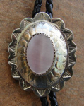 PINK MUSSEL SHELL BOLO TIE