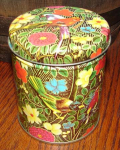 Bird & Flower Tin Canister